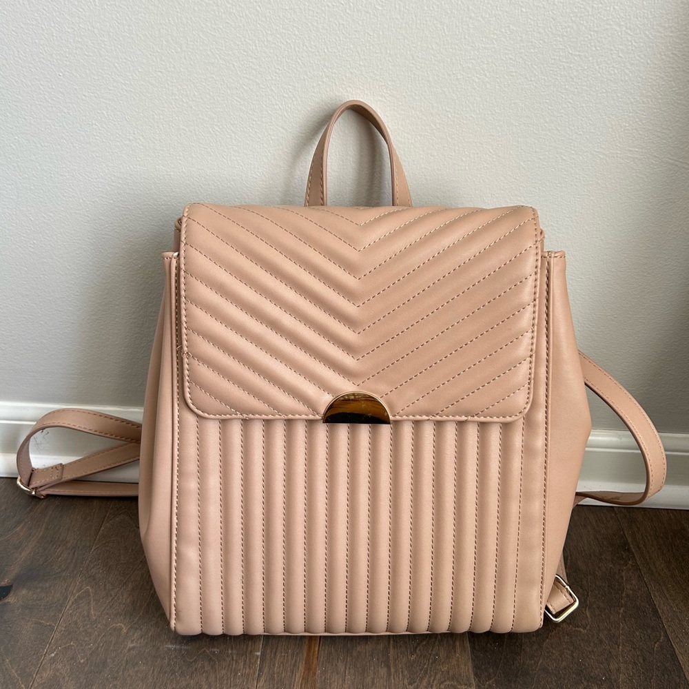 Light pink backpack purse